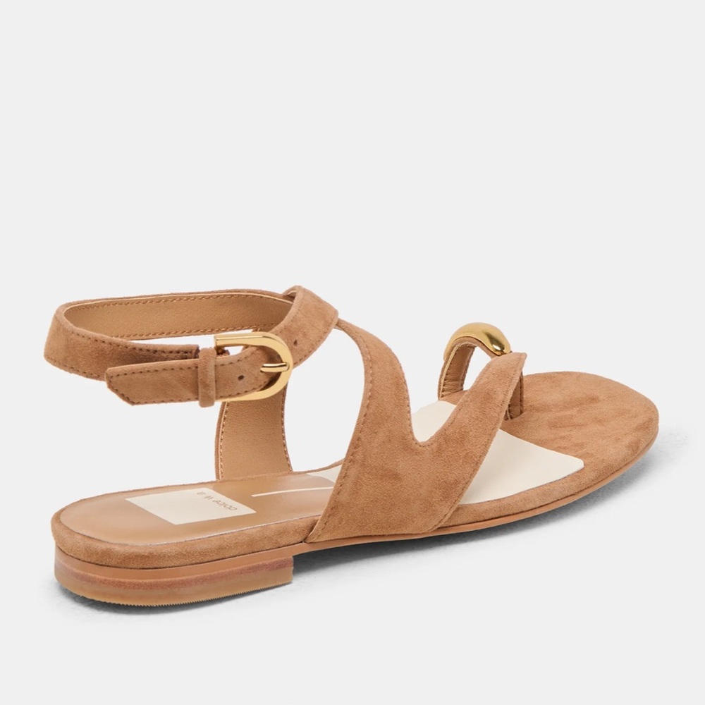 Dolce Vita Tan Sandals Minimalist Suede Design